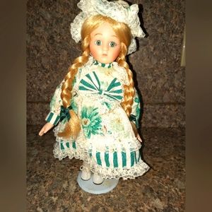 Floral Fantasy Genuine Porcelain Doll Long Braided Hair -12.75"H Special Edition